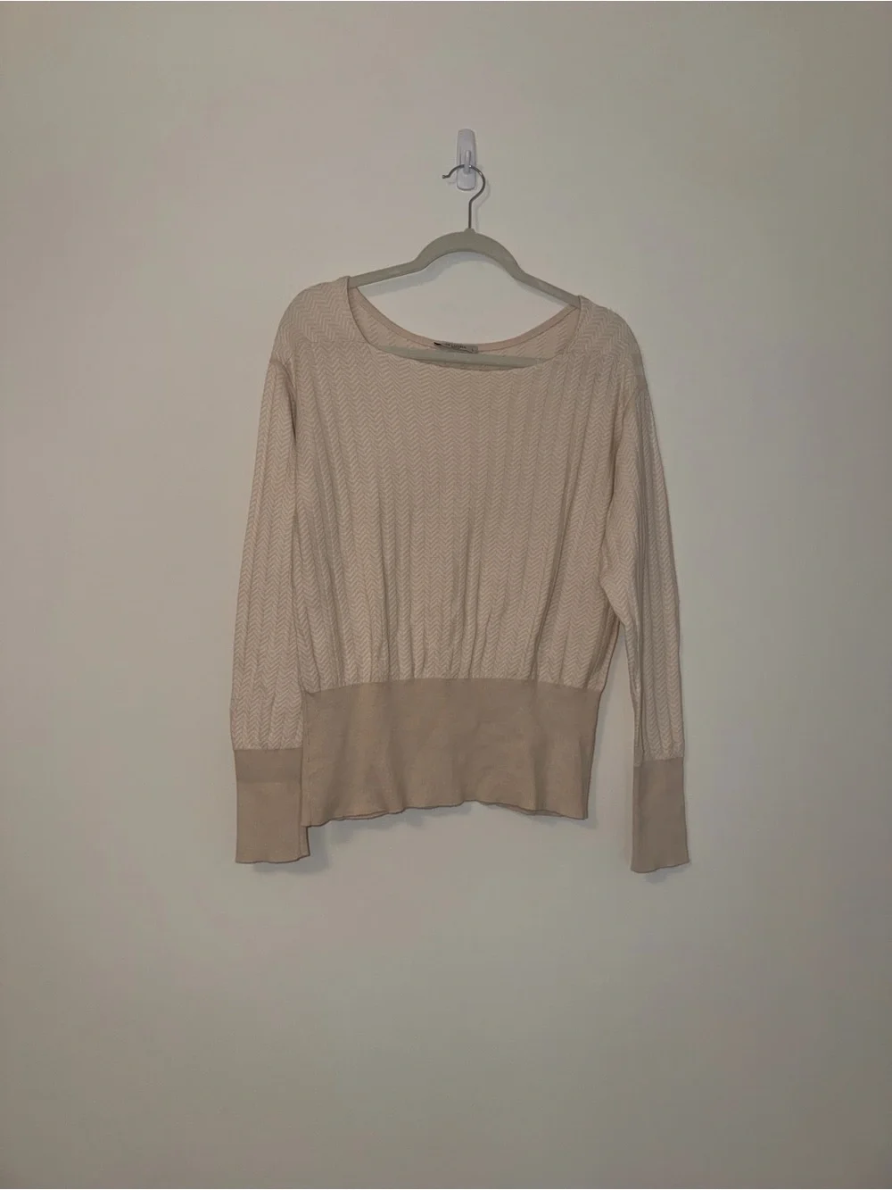 MM Lafleur Cotton Knit Boatneck sweater beige neutral minimal classic business L - Picture 4 of 10